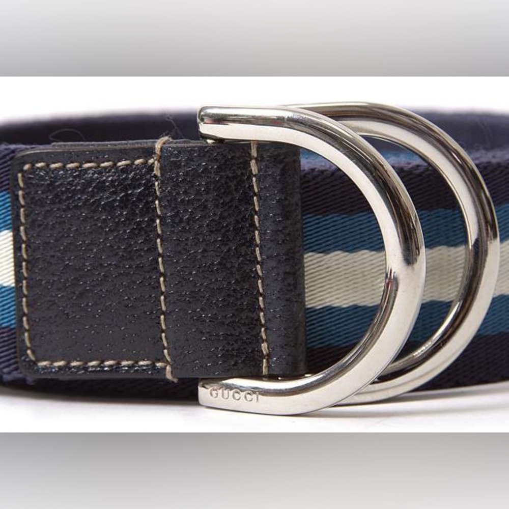 GUCCI sherry line d-ring striped belt - Picture 2 of 9